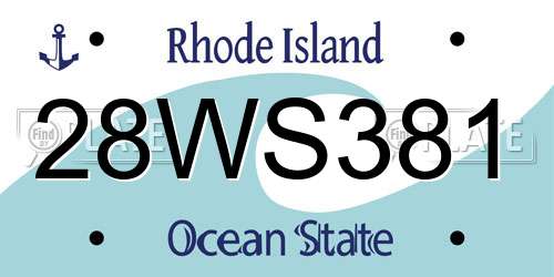 28WS381 Rhode Island License Plate