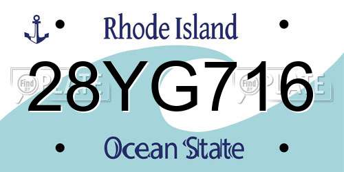 28YG716 Rhode Island License Plate