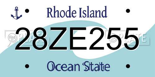 28ZE255 Rhode Island License Plate
