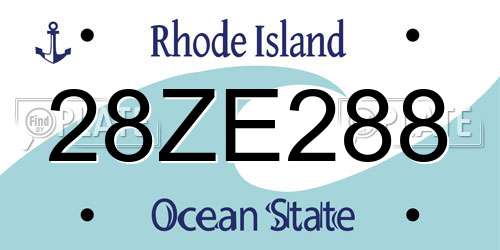 28ZE288 Rhode Island License Plate