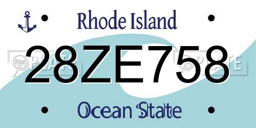 28ZE758 Rhode Island License Plate