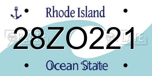 28ZO221 Rhode Island License Plate