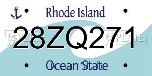 28ZQ271 Rhode Island License Plate