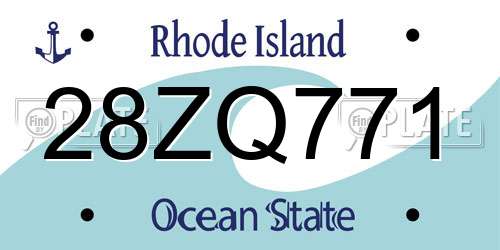 28ZQ771 Rhode Island License Plate