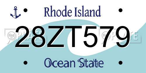 28ZT579 Rhode Island License Plate