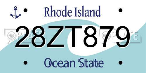 28ZT879 Rhode Island License Plate