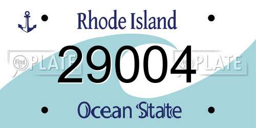 29004 Rhode Island License Plate