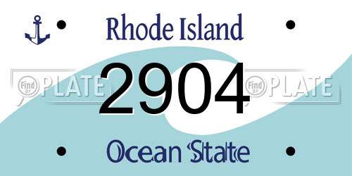 2904 Rhode Island License Plate