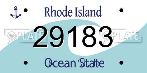 29183 Rhode Island License Plate