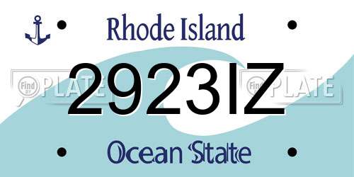 2923IZ Rhode Island License Plate