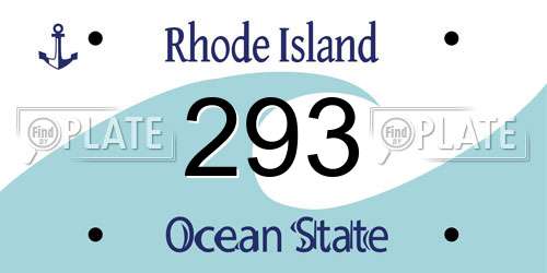 293 Rhode Island License Plate