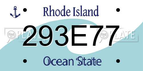293E77 Rhode Island License Plate
