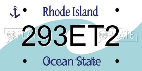 293ET2 Rhode Island License Plate