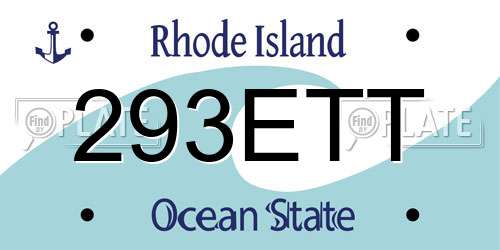 293ETT Rhode Island License Plate