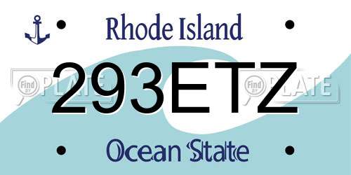 293ETZ Rhode Island License Plate