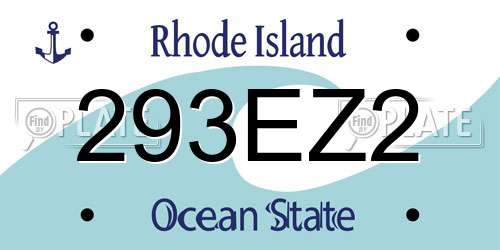 293EZ2 Rhode Island License Plate