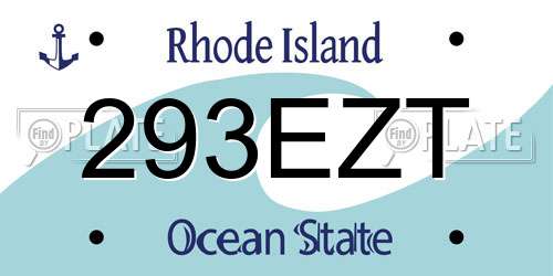 293EZT Rhode Island License Plate
