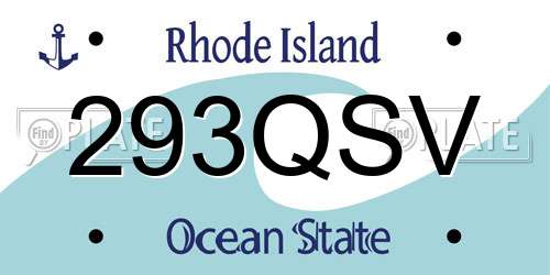 293QSV Rhode Island License Plate