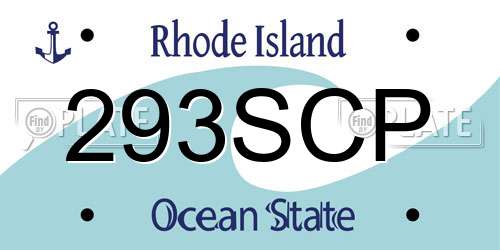 293SCP Rhode Island License Plate