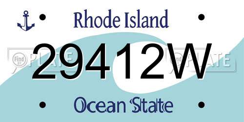 29412W Rhode Island License Plate