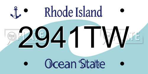 2941TW Rhode Island License Plate