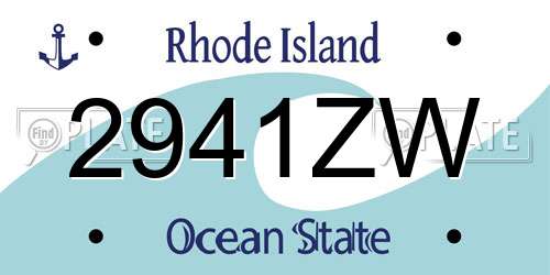 2941ZW Rhode Island License Plate