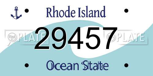 29457 Rhode Island License Plate