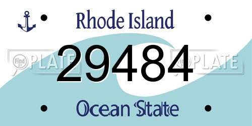 29484 Rhode Island License Plate