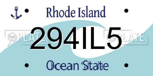 294IL5 Rhode Island License Plate