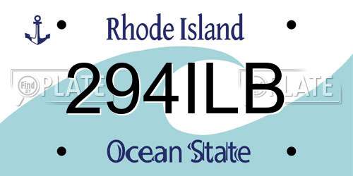294ILB Rhode Island License Plate