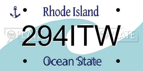294ITW Rhode Island License Plate