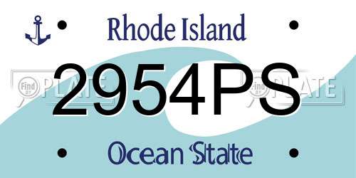 2954PS Rhode Island License Plate