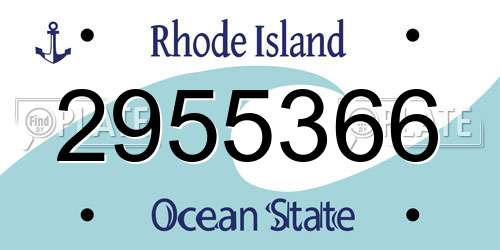 2955366 Rhode Island License Plate