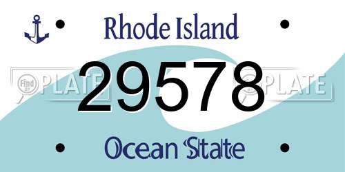 29578 Rhode Island License Plate