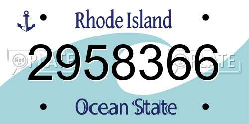 2958366 Rhode Island License Plate