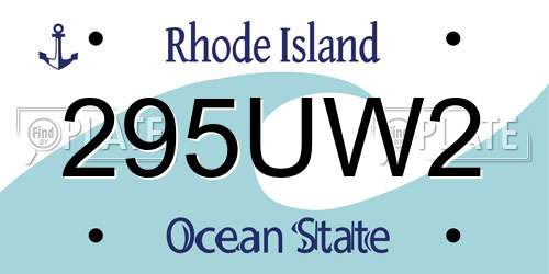 295UW2 Rhode Island License Plate