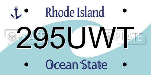 295UWT Rhode Island License Plate