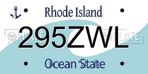 295ZWL Rhode Island License Plate