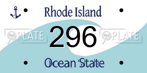 296 Rhode Island License Plate