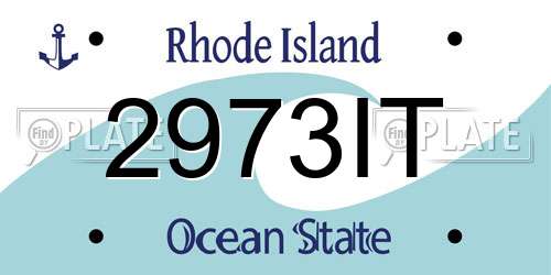 2973IT Rhode Island License Plate