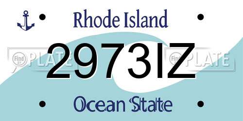 2973IZ Rhode Island License Plate