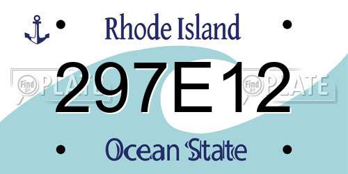297E12 Rhode Island License Plate