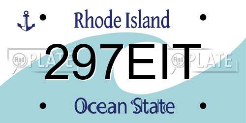 297EIT Rhode Island License Plate