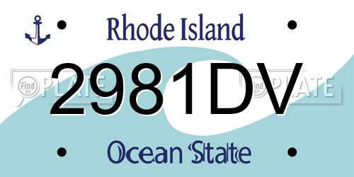 2981DV Rhode Island License Plate