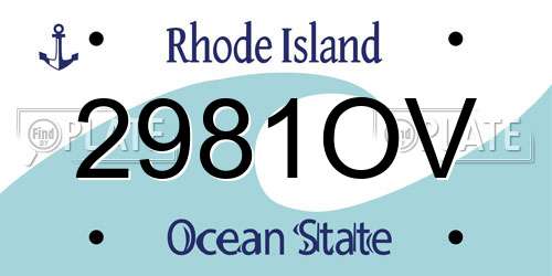 2981OV Rhode Island License Plate