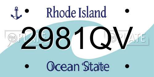 2981QV Rhode Island License Plate