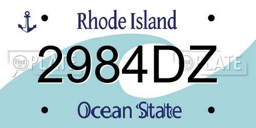 2984DZ Rhode Island License Plate