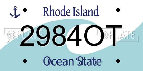 2984OT Rhode Island License Plate