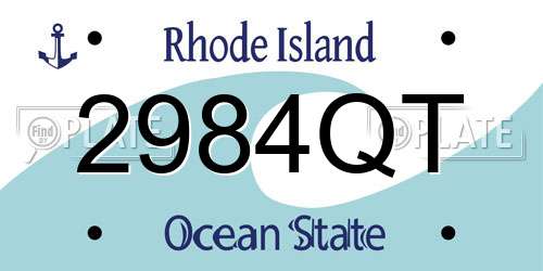 2984QT Rhode Island License Plate