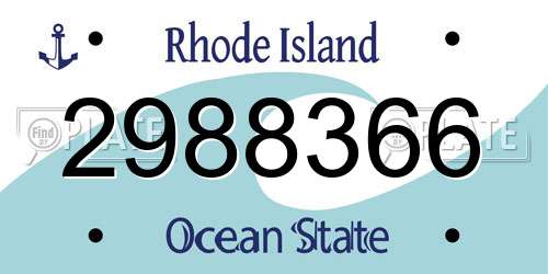 2988366 Rhode Island License Plate